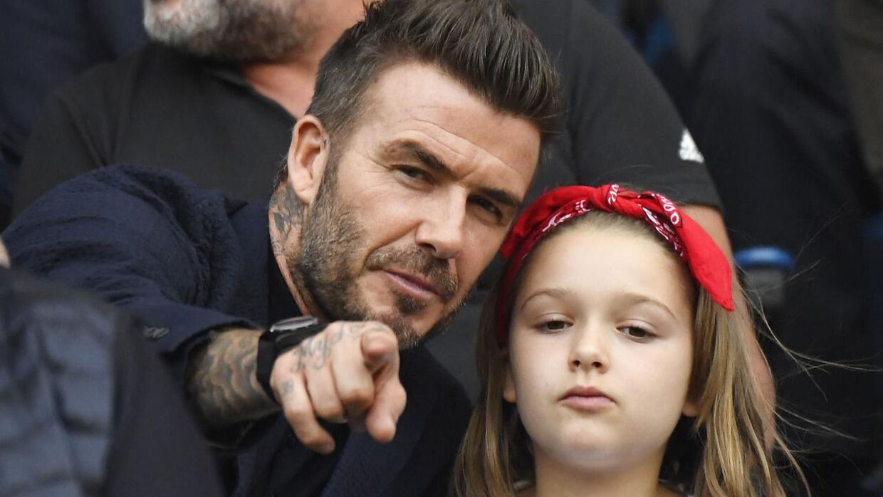 David Beckham og Harper Beckham.