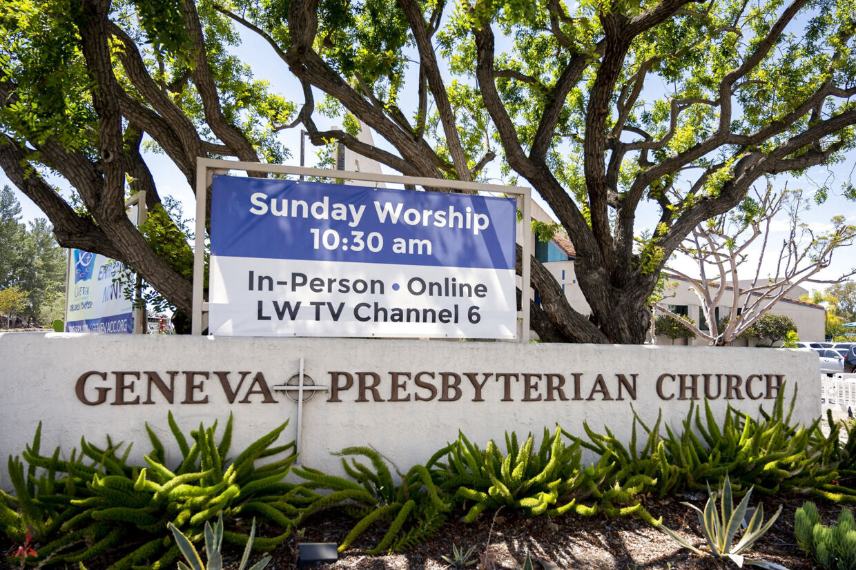 Én har mistet livet i et skyderi ved kirken Geneva Presbyterian Church i den sydlige del af Los Angeles. Leonard Ortiz/Ritzau Scanpix