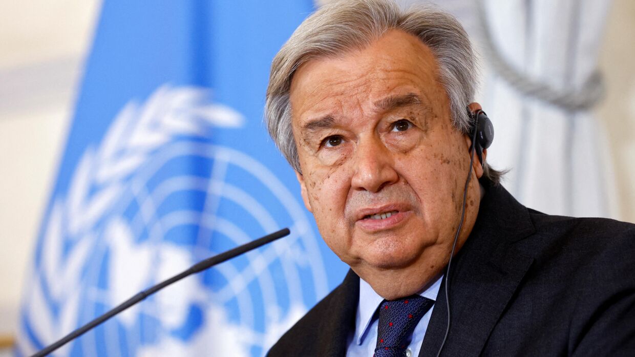 FN's generalsekretær, António Guterres, har på et møde med verdens ledere italesat den globale hungersnød. Foto: Lisa Leutner/Reuters/Ritzau Scanpix