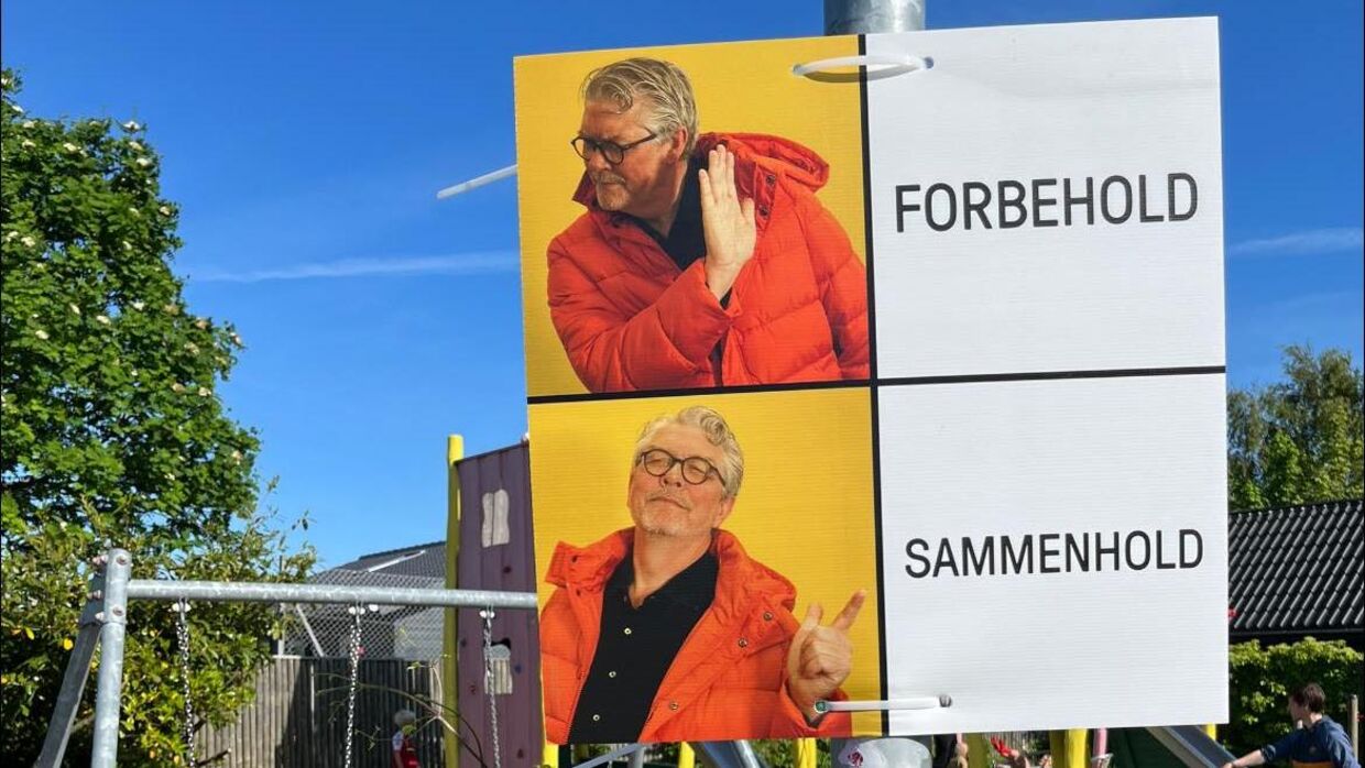 En ny valgplakat med SFs Karsten Hønge vækker opmærksomhed. Foto: Facebook