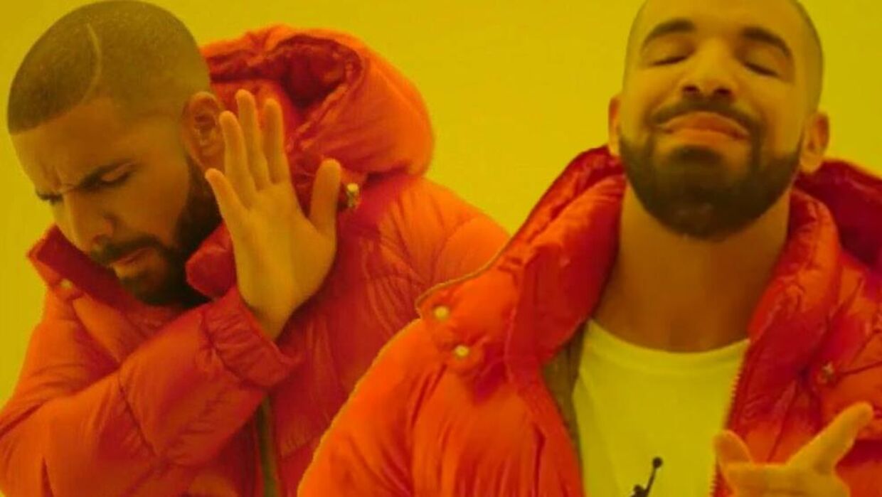 Den canadiske superstjerne Drake har begået en perlerække af hits. Et af disse er endt som et meget berømt internet-meme. Foto: Google Foto