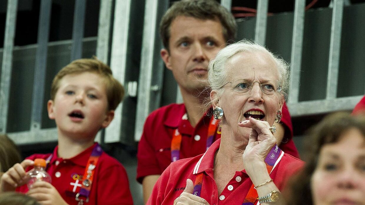 Da dronning Margrethe i 2012 var til OL i London, overværede hun blandt andet håndboldherrenes kvartfinale mod Sverige.