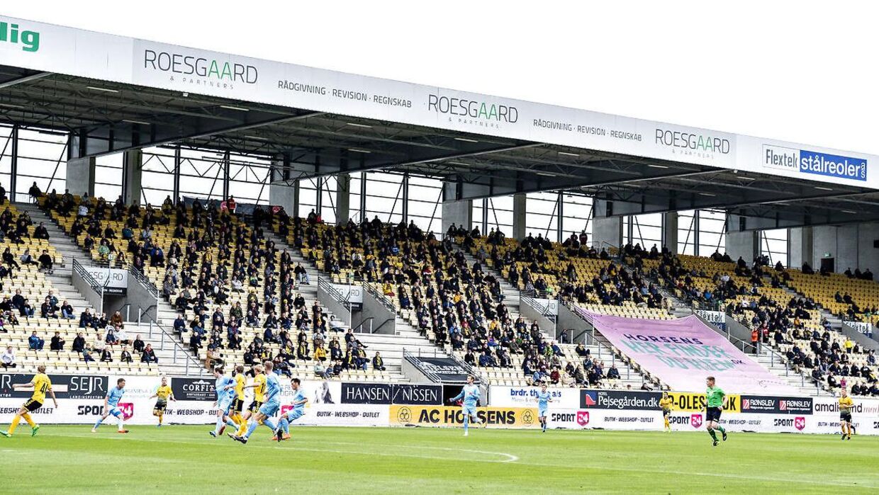 Til daglig er CASA Arena hjemmebane for Superliga-klubben AC Horsens. Her spiller de mod Randers FC i september forrige år.
