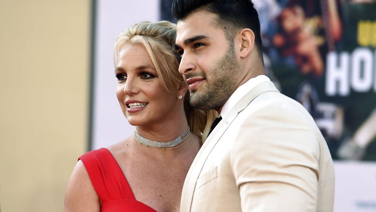 Arkivfoto af Britney Spears og Sam Asghari fra 2019.