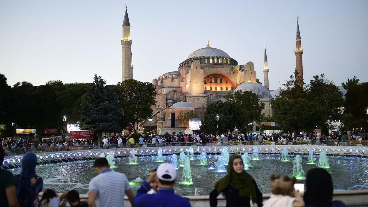 Israelere i Istanbul bliver opfordret til at flygte fra byen. Her er det historiske Hagia Sophia i baggrunden.