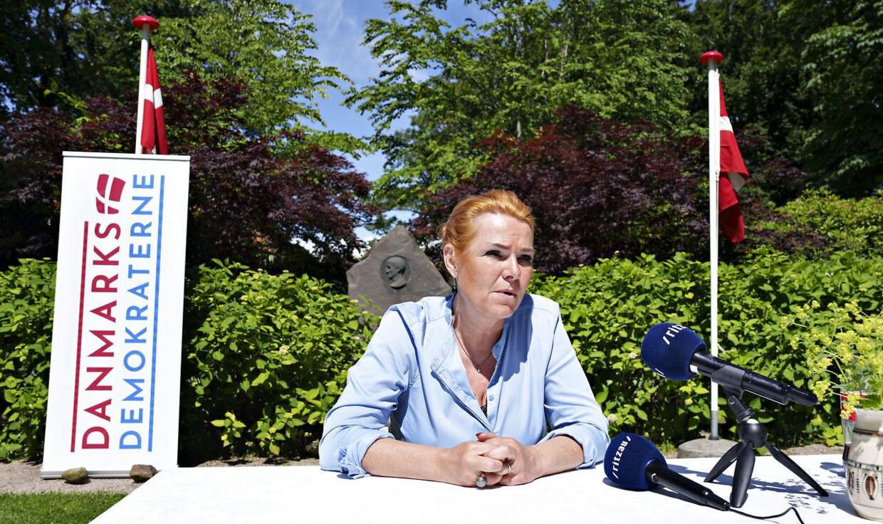Inger Støjberg, da hun præsenterede sit nye parti, Danmarksdemokraterne, på Hvidsten Kro.