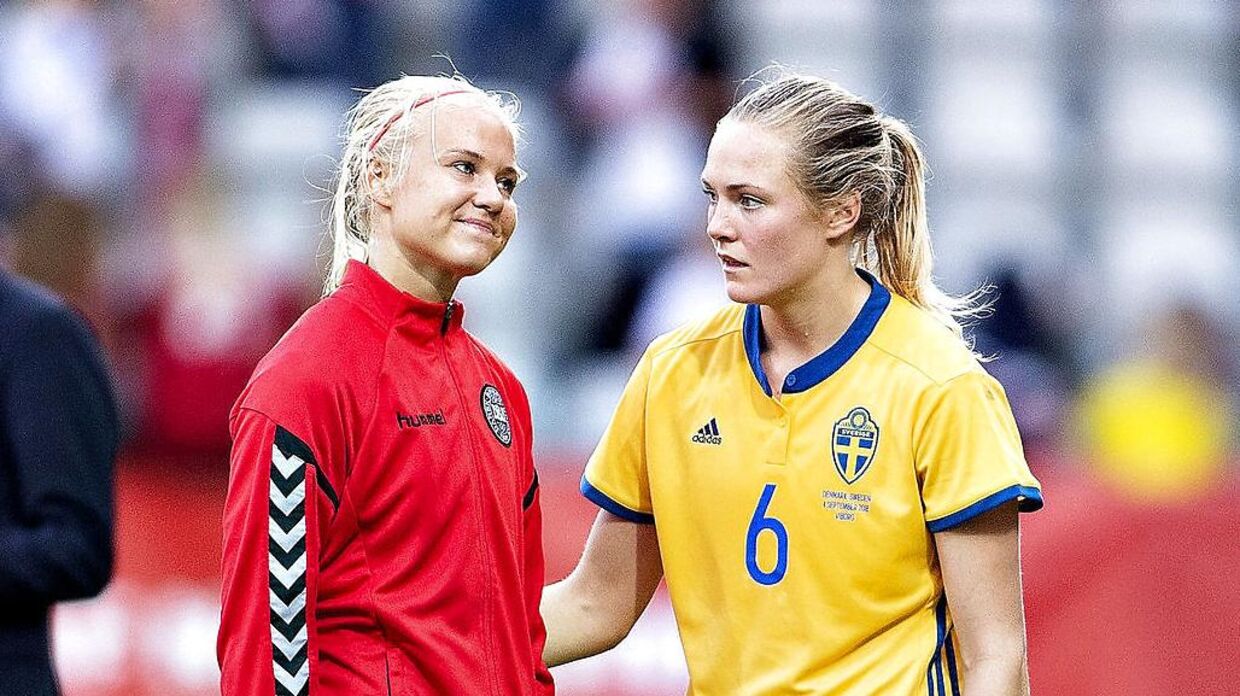 Pernille Harder og Magdalena Eriksson har spillet mod hinanden flere gange både på lands- og klubplan. Far-Harder forsikrer dog, at de holder med datteren, når det sker.