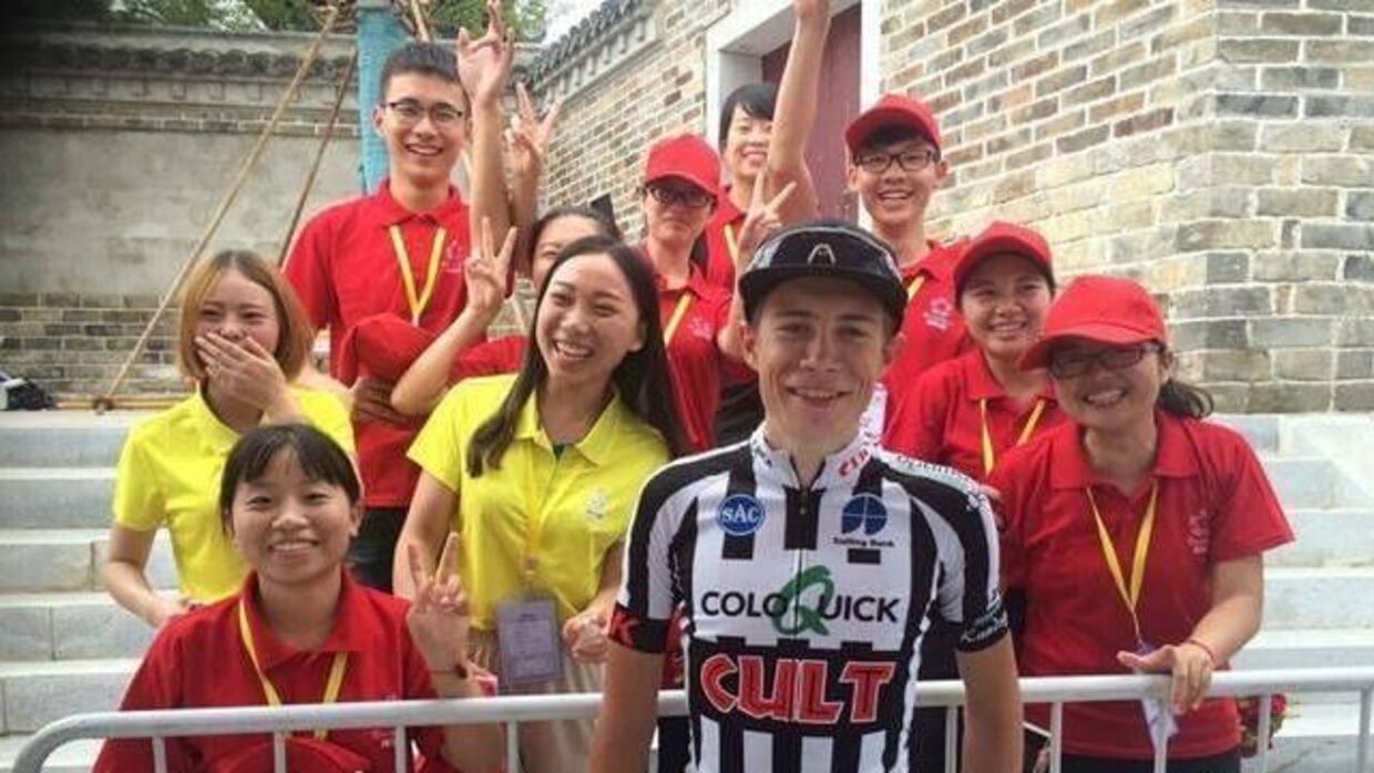 En ung Jonas Vingegaard i 2016, da han blev toer i Tour of China.