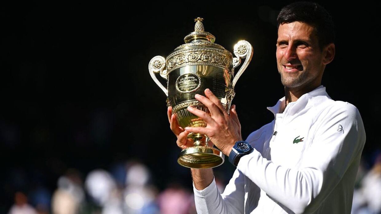 Her ses Novak Djokovic, da han i juni vandt Wimbledon. Verdens fineste tennisturnering.