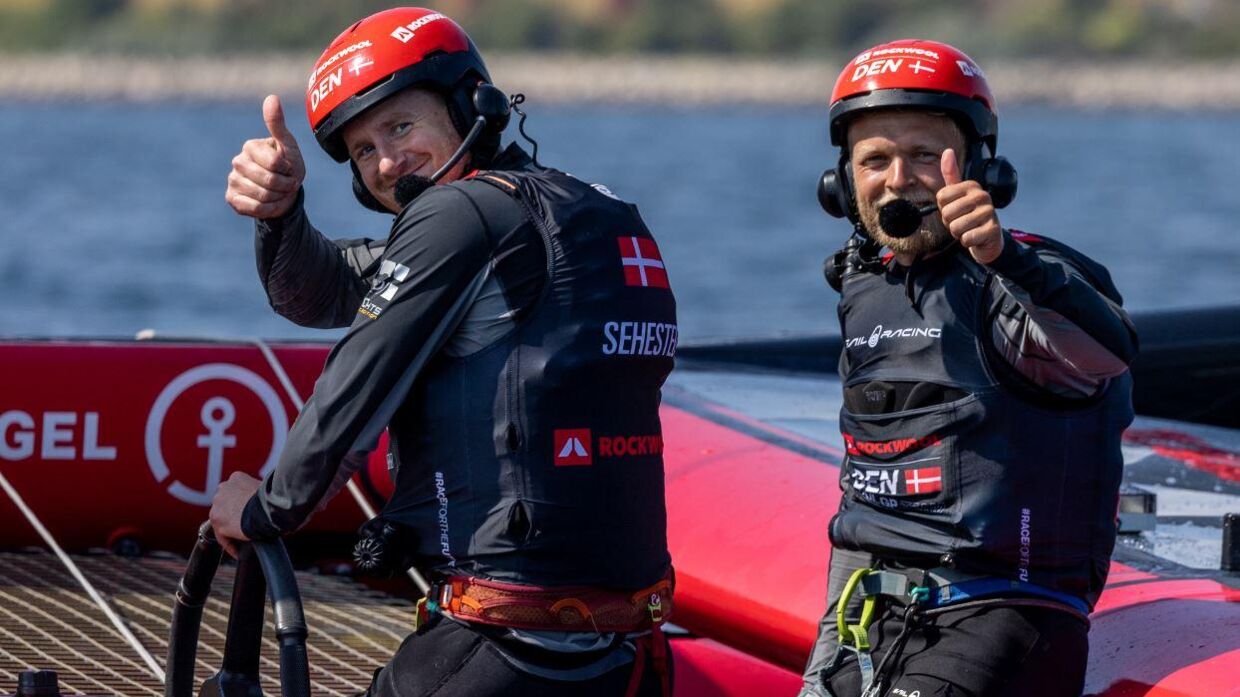 Kevin Magnussen var ombord på den danske Rockwool SailGP F50-katamaran inden det store Grand Prix på dansk grund. Foto: Rockwool PR