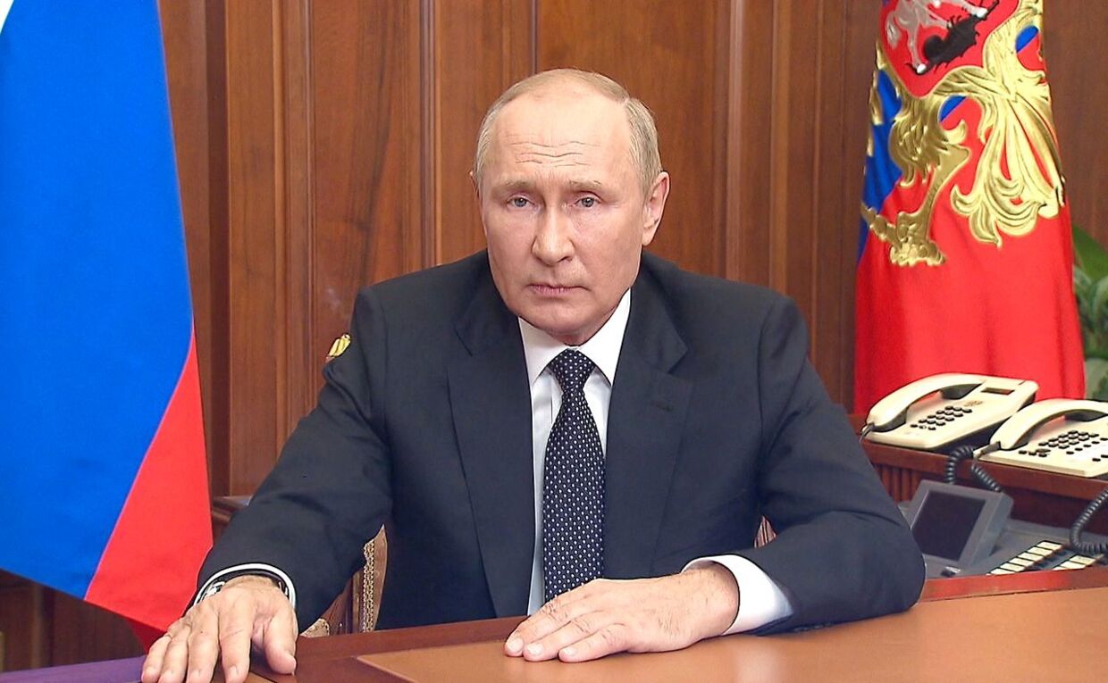 Vladimir Putin talte onsdag morgen til den russiske befolkning.