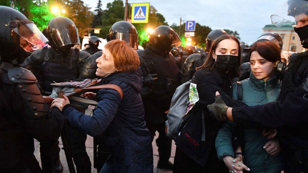 Protester i Saint Petersburg.