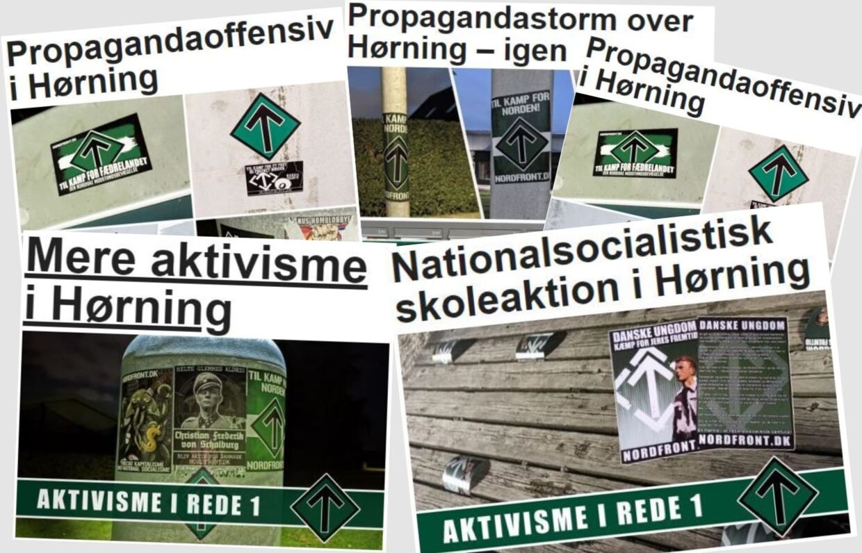 Udklip af artiklerne om Hørning på Nordfronts hjemmeside.