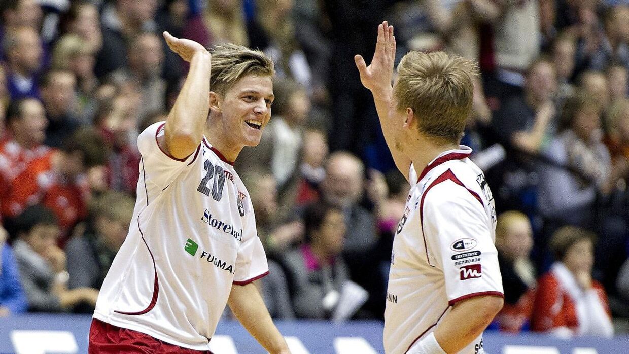 Ajax var tidligere en magtfaktor i dansk håndbold. Her fra Final4 i 2012, hvor Ajax-profilen Jesper Hede jubler.