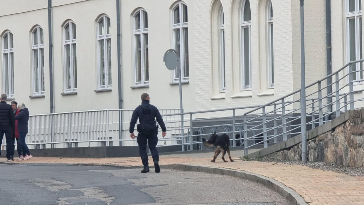 Politiet har blandt andet gennemført søgning med hunde i området for at sikre spor. Foto: Presse-fotos.dk