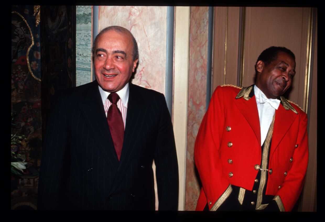Sydney Johnson og Mohamed Al-Fayed til indvielsen af Villa Windsor.