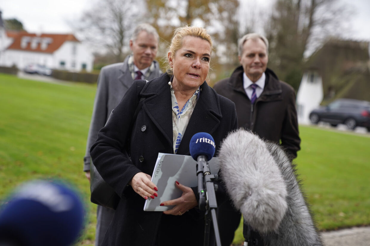 Inger Støjberg og Danmarksdemokraterne er som de eneste ikke længere en del af regeringsforhandlingerne. Ida Marie Odgaard/Ritzau Scanpix