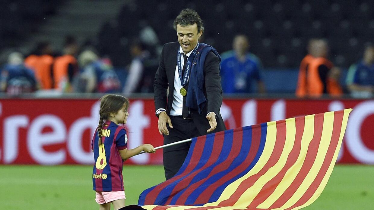 Luis Enrique og Xana i 2015, da Enrique var træner for FC Barcelona.