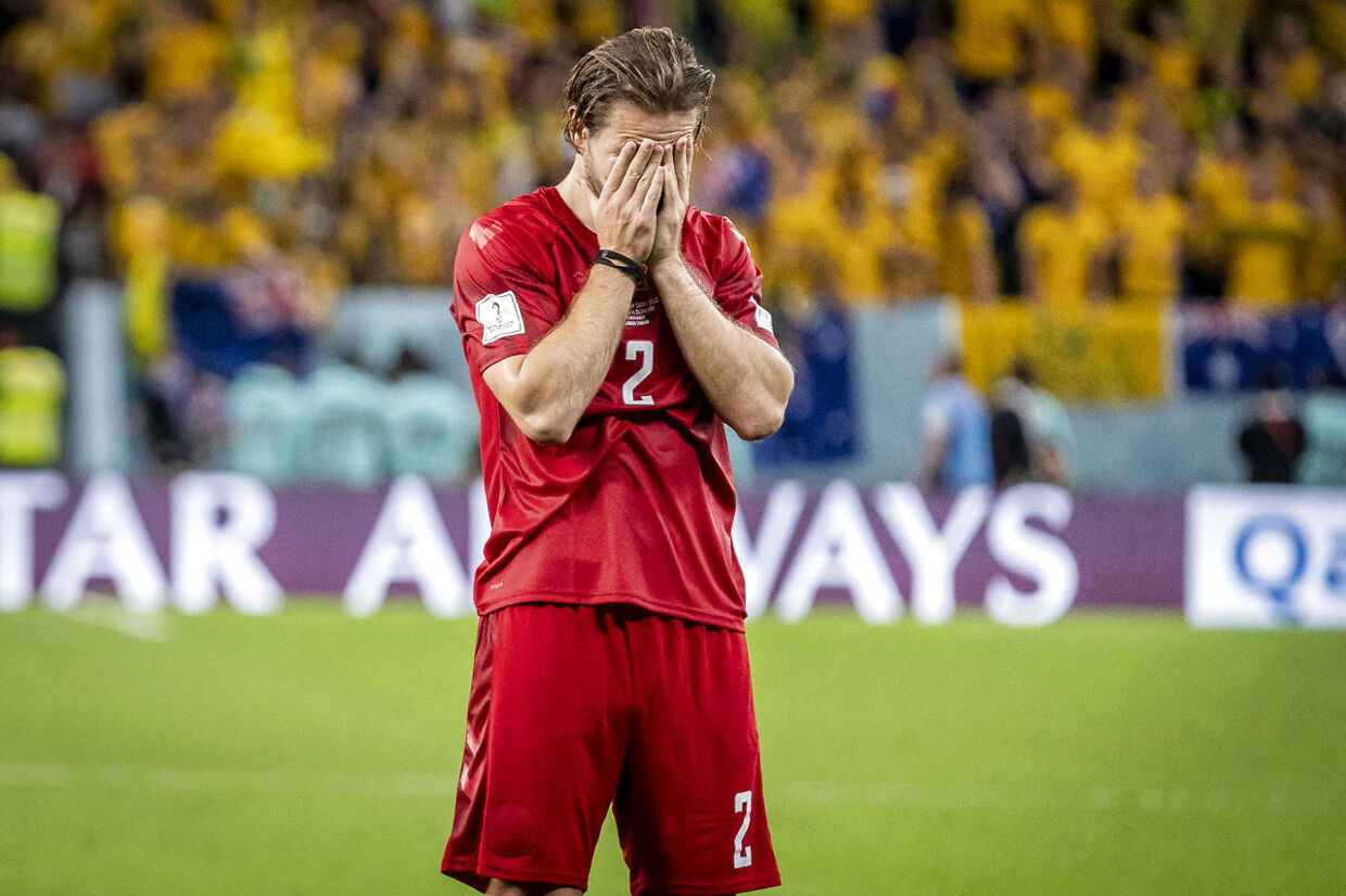 Joachim Andersen kan ikke skjule skuffelsen efter nederlaget til Australien.