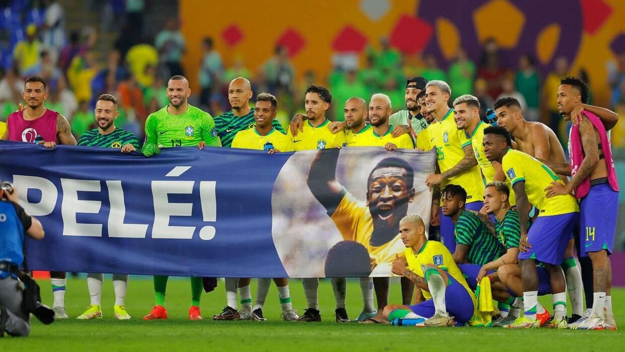 Rørende scener efter den brasilianske triumf. 