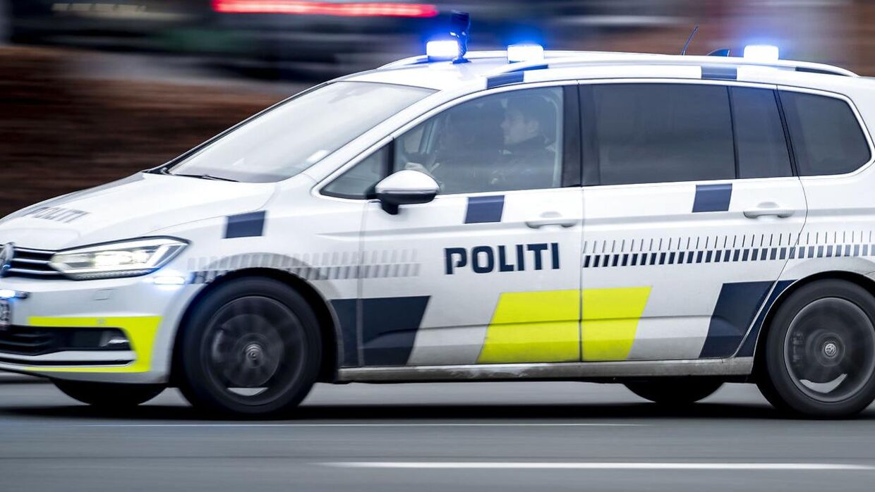 Politibil i København, mandag den 21. december 2020.