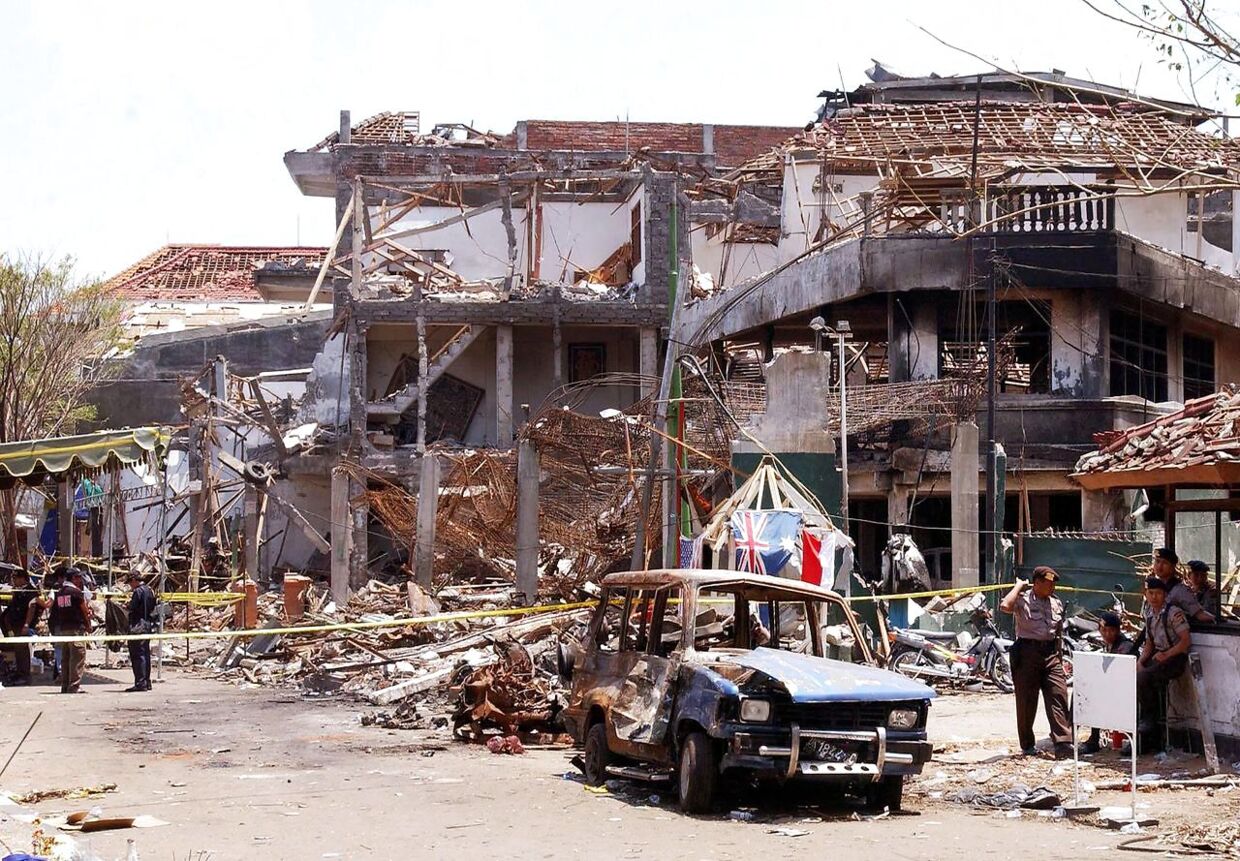 Ødelæggelserne var enorme ved bomberne på Bali.