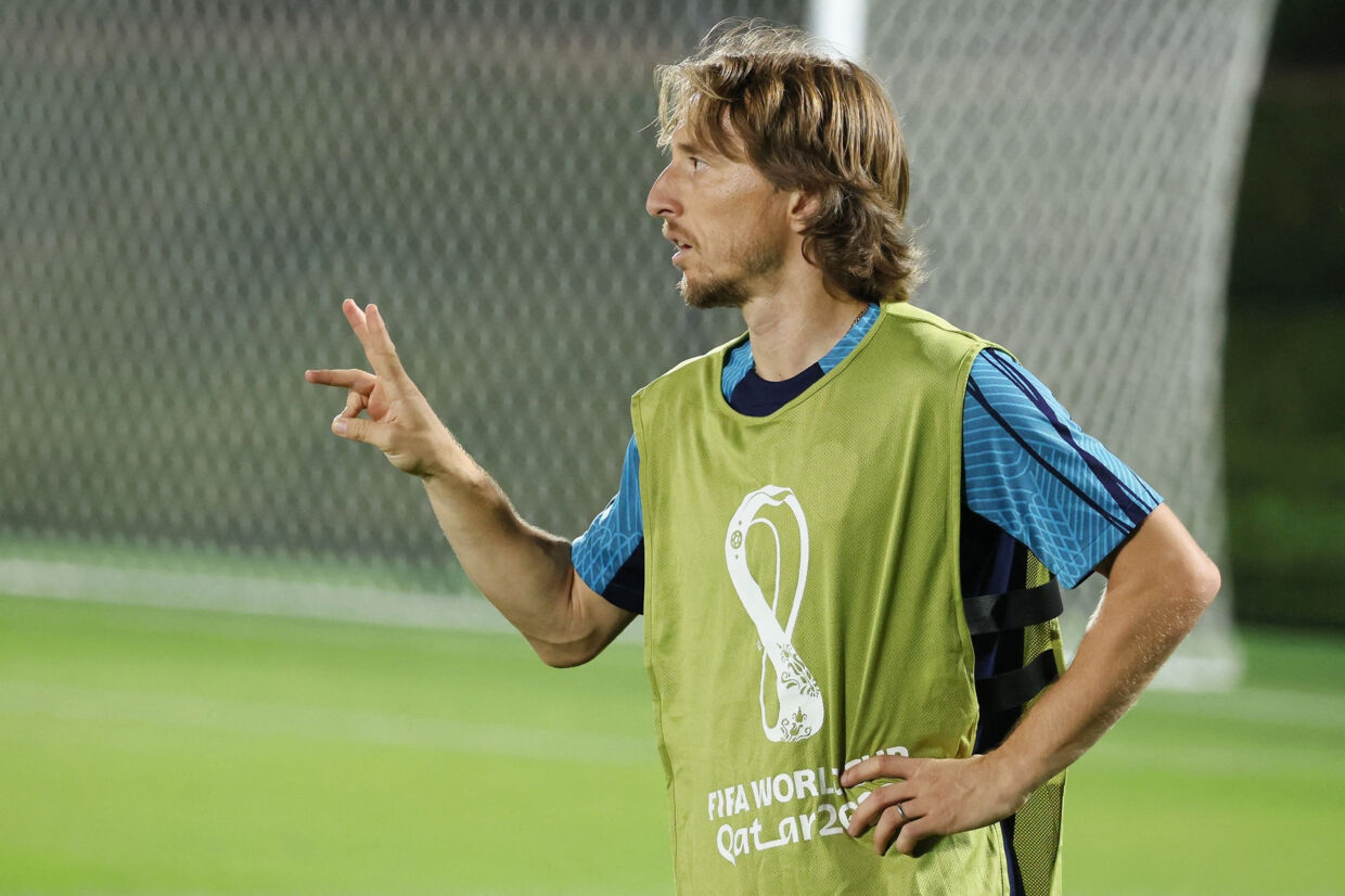 Luka Modric under Kroatiens træning torsdag. Jack Guez/Ritzau Scanpix
