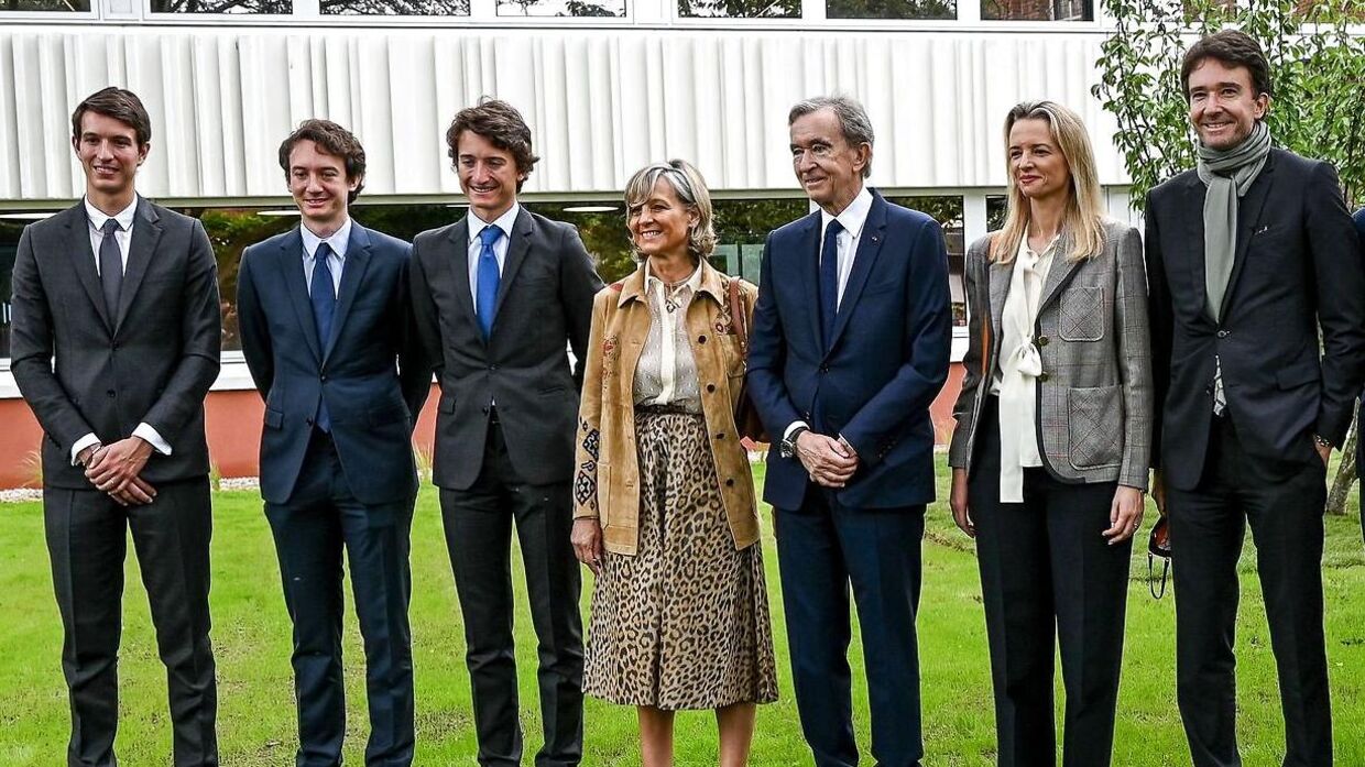 Bernard Arnault med sin kone og fem børn.