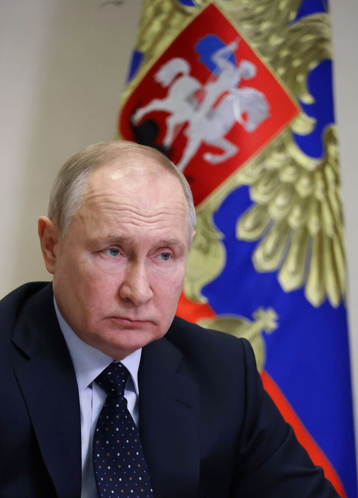 Her ses Vladimir Putin under et møde den 24. januar.
