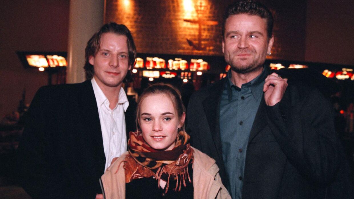 Anders W. Berthelsen, Peter Gantzler og Laura Christensen da de i 1997 var til premiere på 'Titanic'.