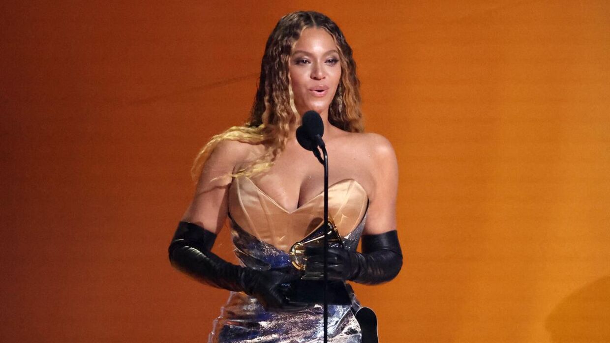 Beyoncé under en af sine takketaler til årets Grammy-uddeling.