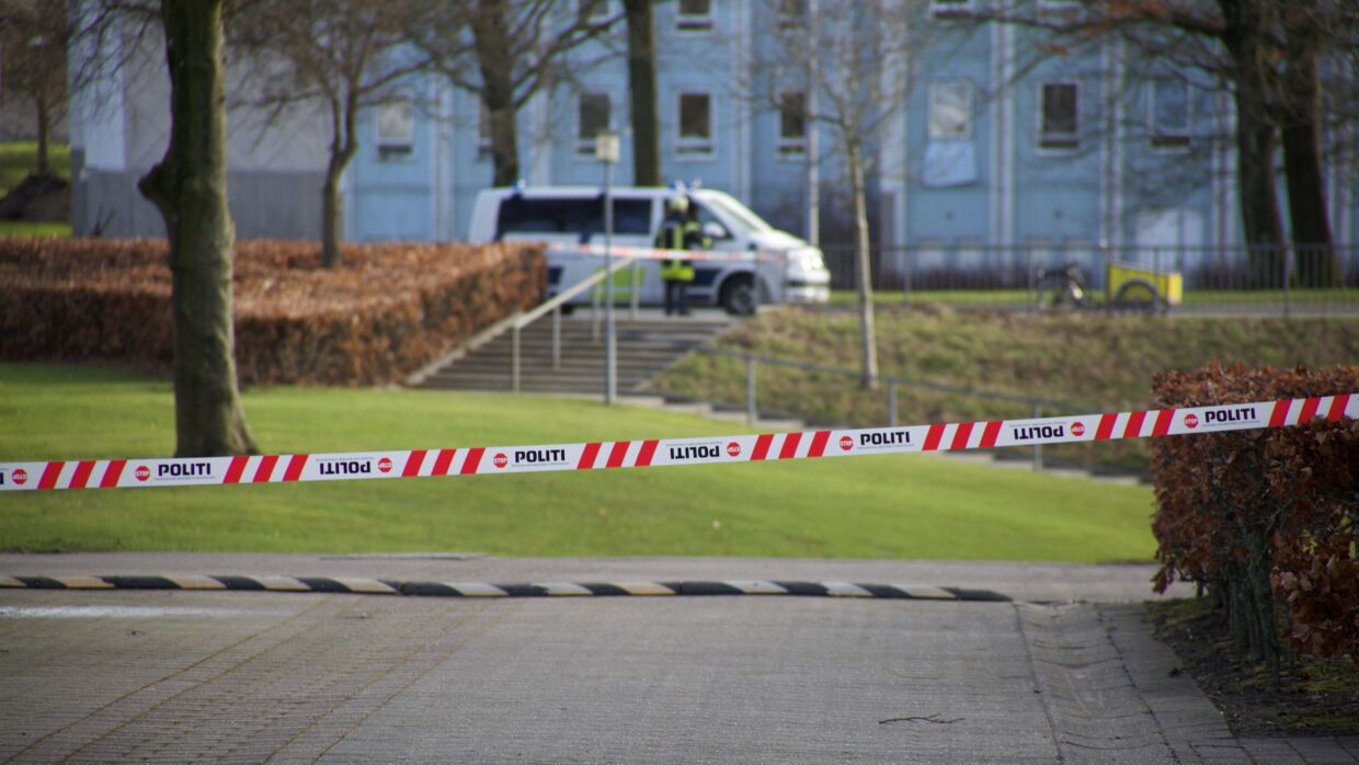 Politiafspærring i Kvaglund, Esbjerg, lørdag eftermiddag.