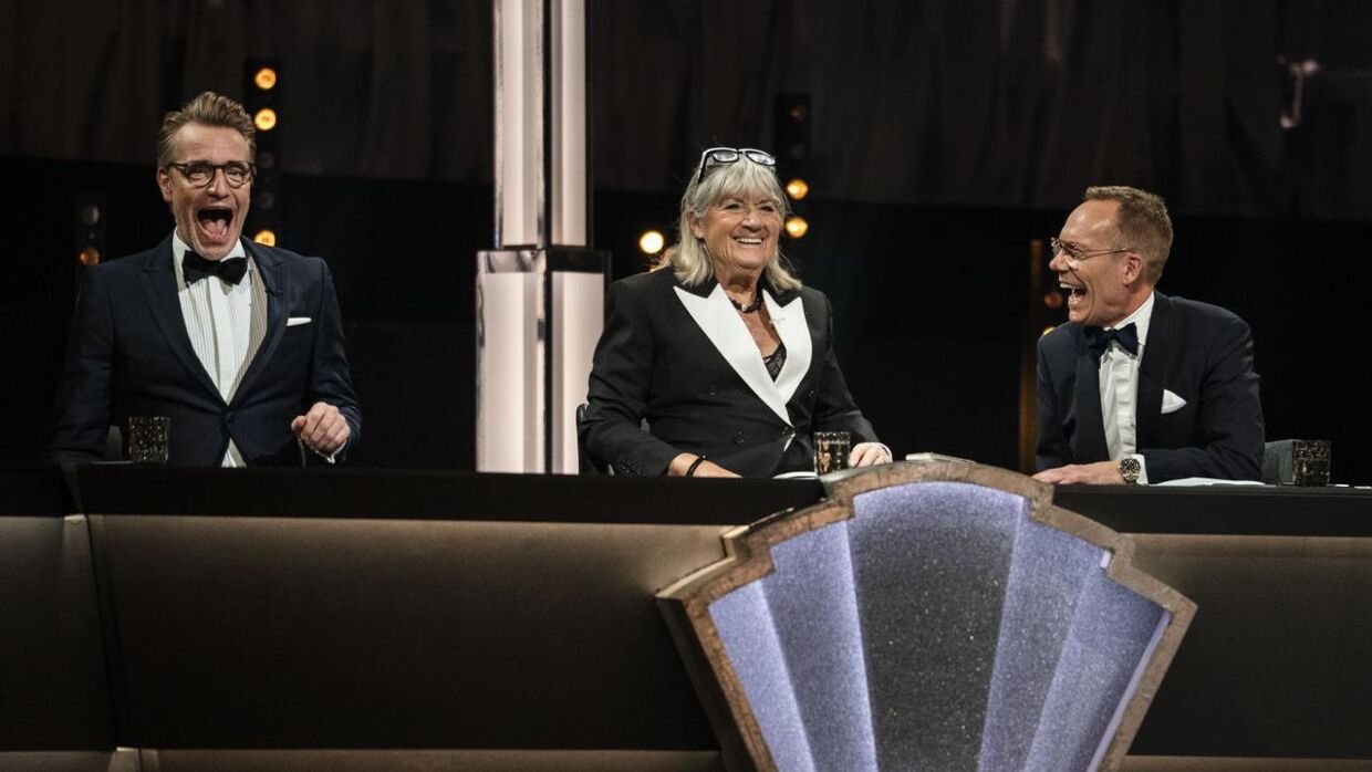 Dommere Nikolaj Hübbe, Britt Bendixen og Jens Werner under finalen i 'Vild med dans', lørdag den 19. december 2020.