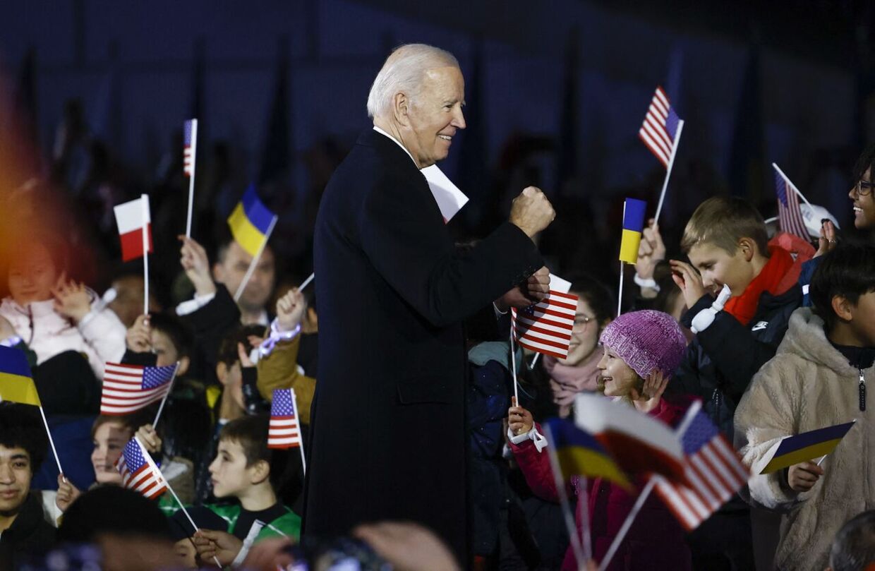 Joe Biden talte i Warszawa tirsdag eftermiddag.