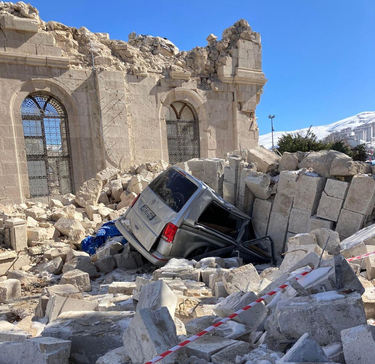 Her ses et billede fra ødelæggelserne, som Karsten tog, da han var i Tyrkiet