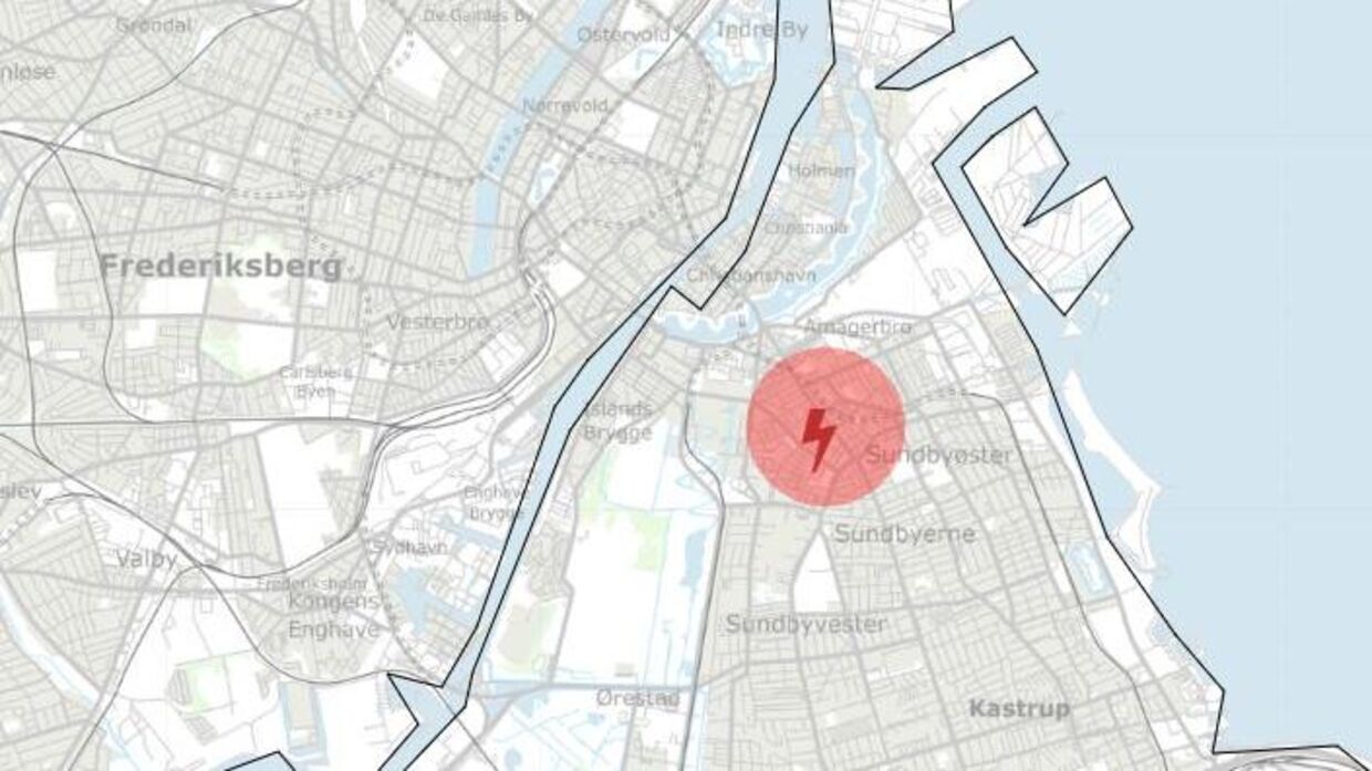 Området i den røde cirkel er berørt. Foto: Radius.
