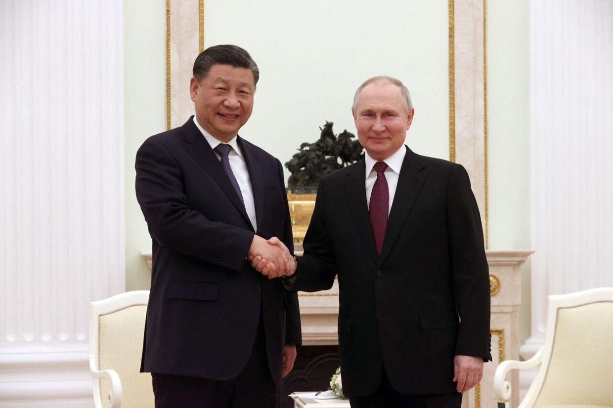 Her ses et billede fra mandagens møde mellem Xi Jinping og Vladimir Putin.