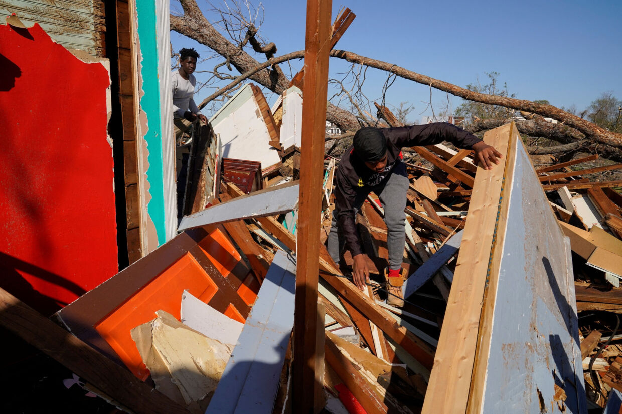 Rolling Fork i delstaten Mississippi er et af de steder, der er hårdest ramt af amerikansk tornado. Byen er hjem for omkring 2000 mennesker. Cheney Orr/Reuters