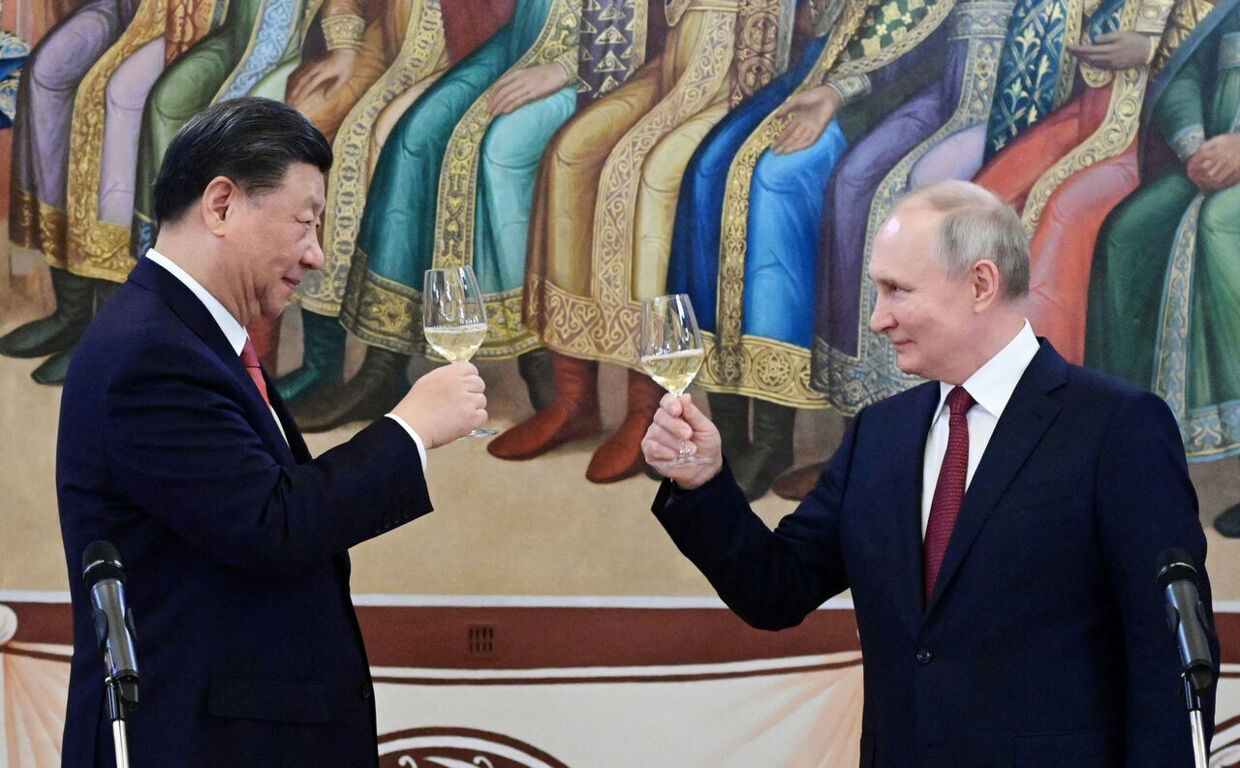 Her ses et billede fra mødet mellem Vladimir Putin og Xi Jinping den 21. marts i Moskva.