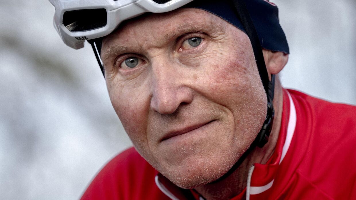 Brian Holm træner ved Utterslev Mose i København tirsdag 4. april 2023. Torsdag venter det første tællende cykelløb i næsten 25 år. 