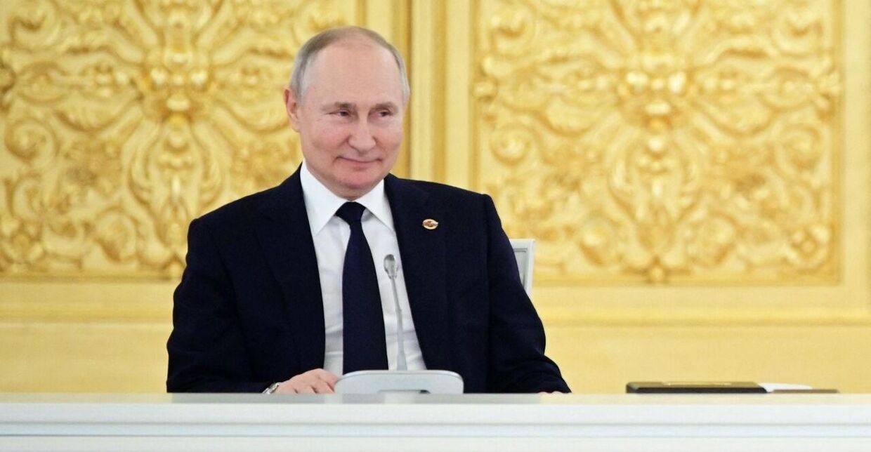 Vladimir Putin under et møde i Kreml med Alexandr Lukashenko, 6. april 2023.