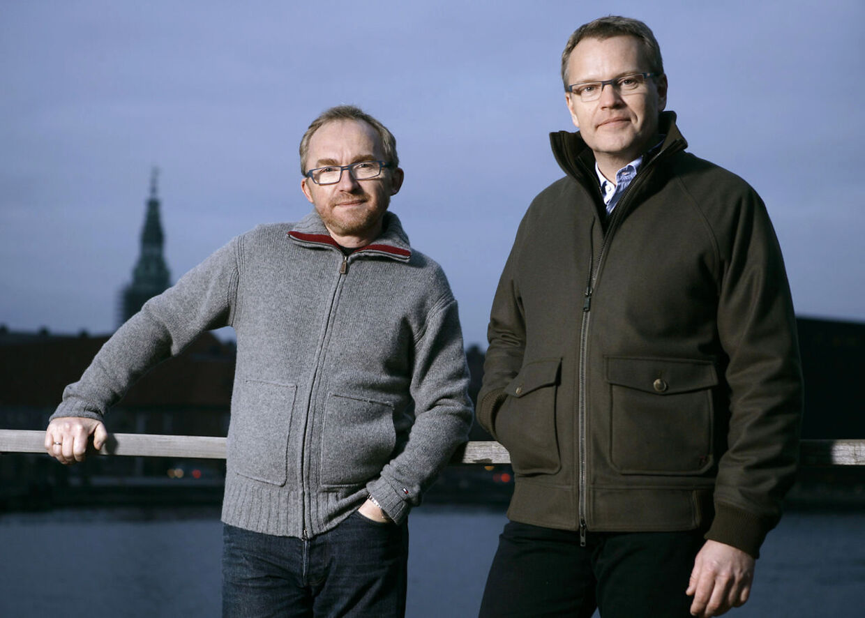 DRs vejrværter Søren Jacobsen (th.) og Jesper Theilgaard.