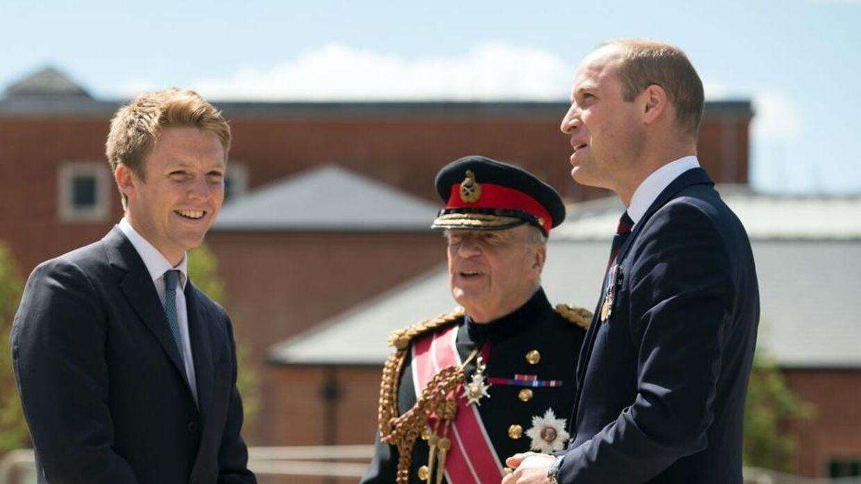 Hugh Gresvenor ses her med prins William i 2018.
