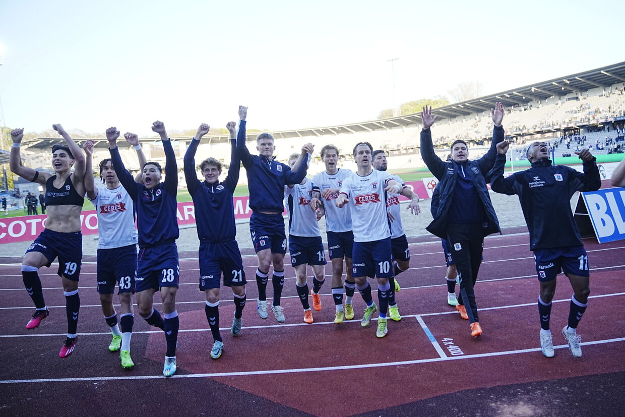 AGF-spillerne jubler efter sejren over Viborg.