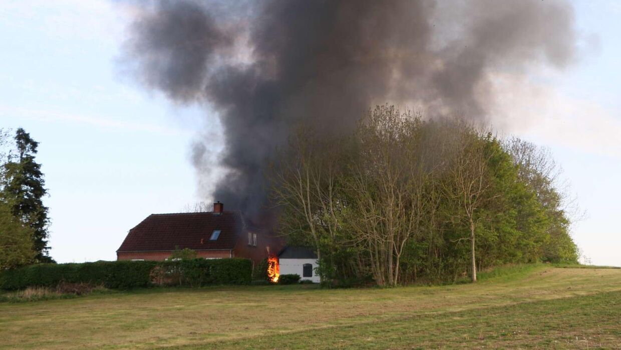 Brand på en landejendom nær Silkeborg.