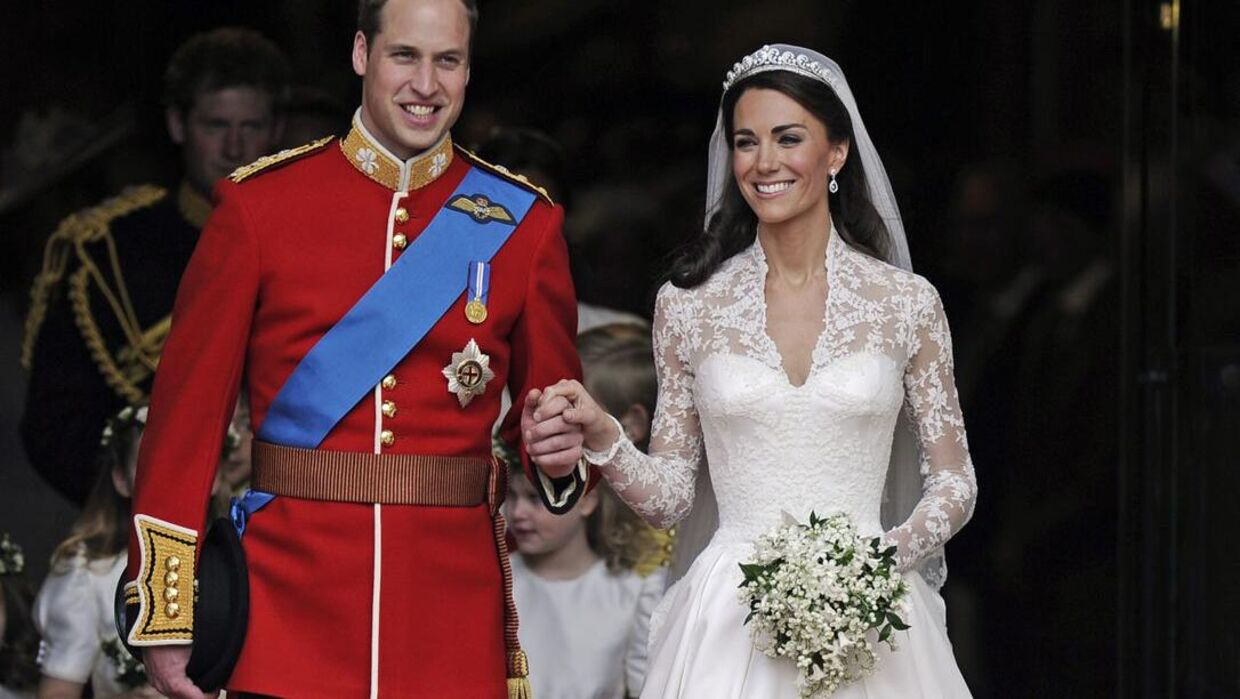 Prince William og prinsesse Kate ved deres bryllup i 2011. Foto Martin Meissner, File
