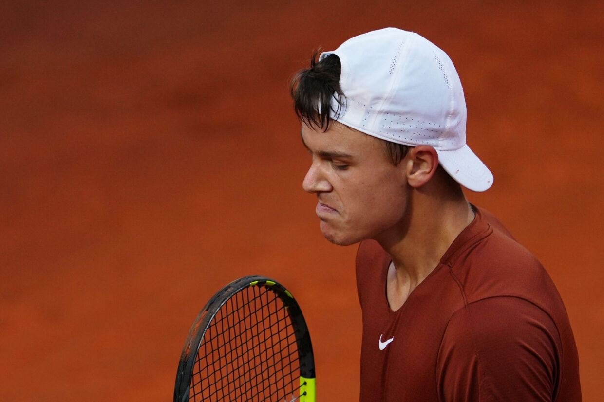 Holger Rune tabte søndag 5-7, 5-7 til Daniil Medvedev i finalen ved Italian Open i Rom. Aleksandra Szmigiel/Reuters