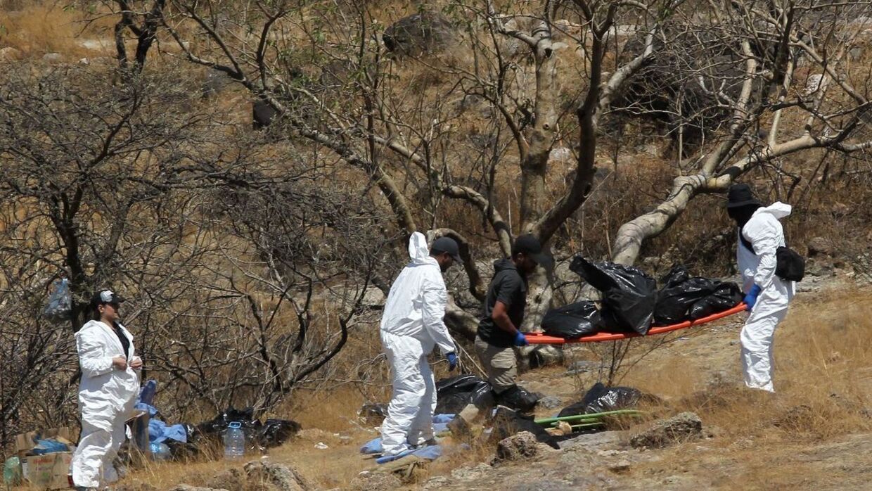 45 tasker med ligdele blev fundet i Mexico 1. juni,
