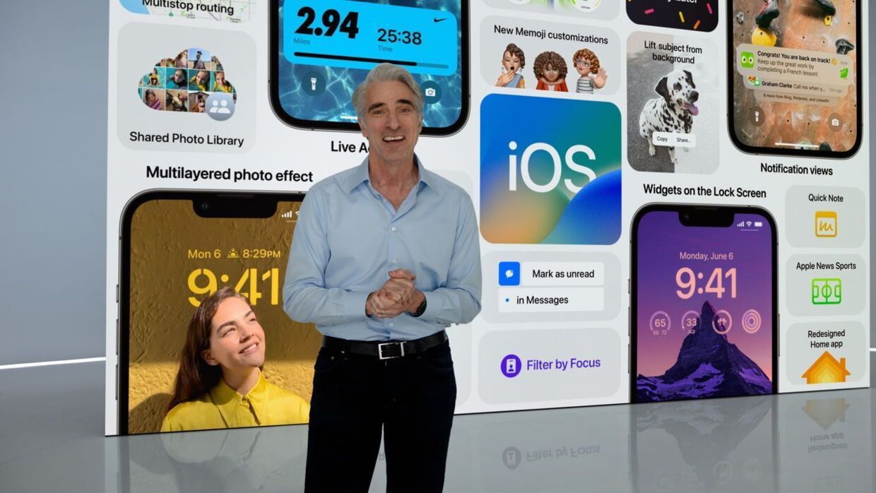 Sådan så det ud under WWDC sidste år, da Apple præsenterede iOS 16.