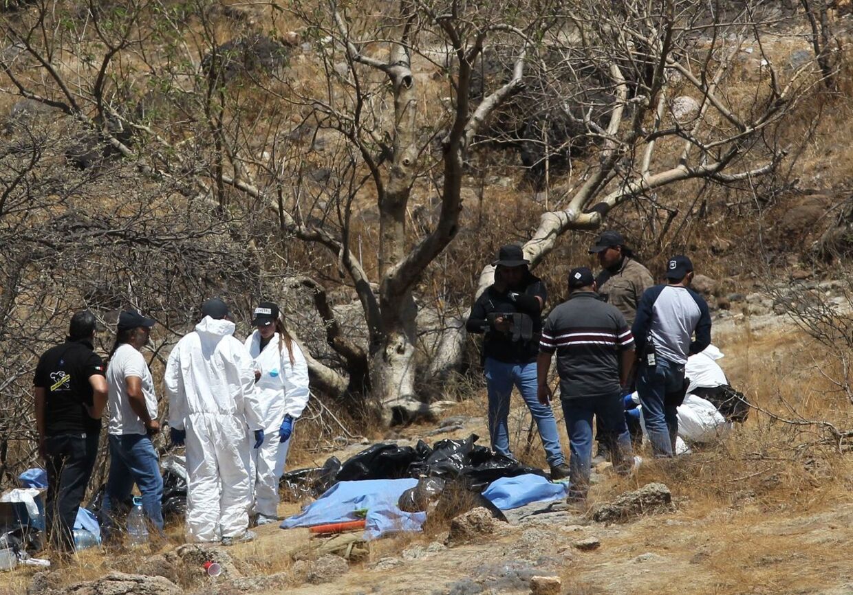 45 sække med ligdele blev for nylig fundet i nærheden af den mexicanske storby Guadalajara. 